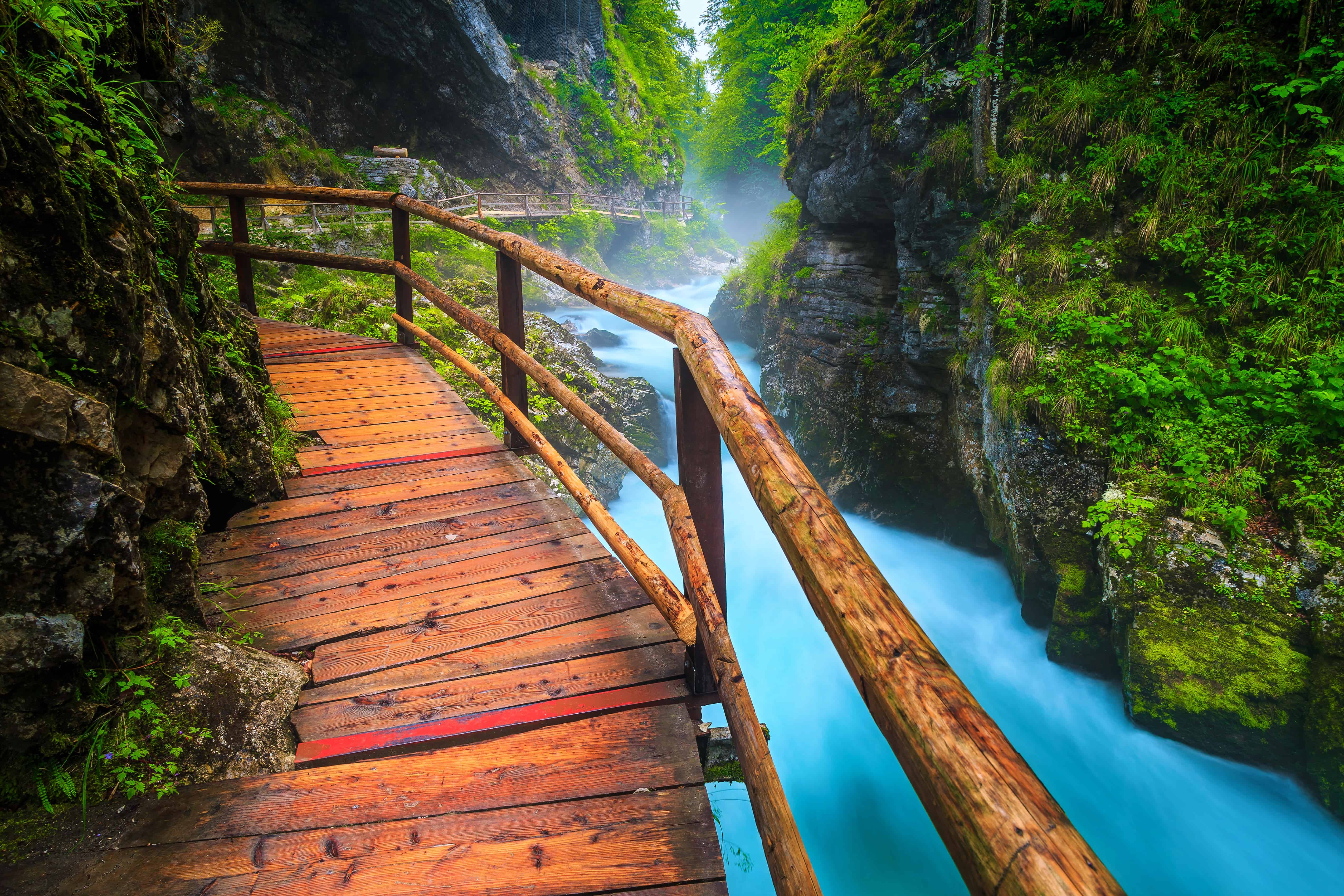 O desfiladeiro de Vintgat, perto do Lago Bled, na Eslovénia