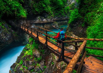 Desfiladeiro de Vintgar, nas proximidades do Lago Bled, Eslovénia